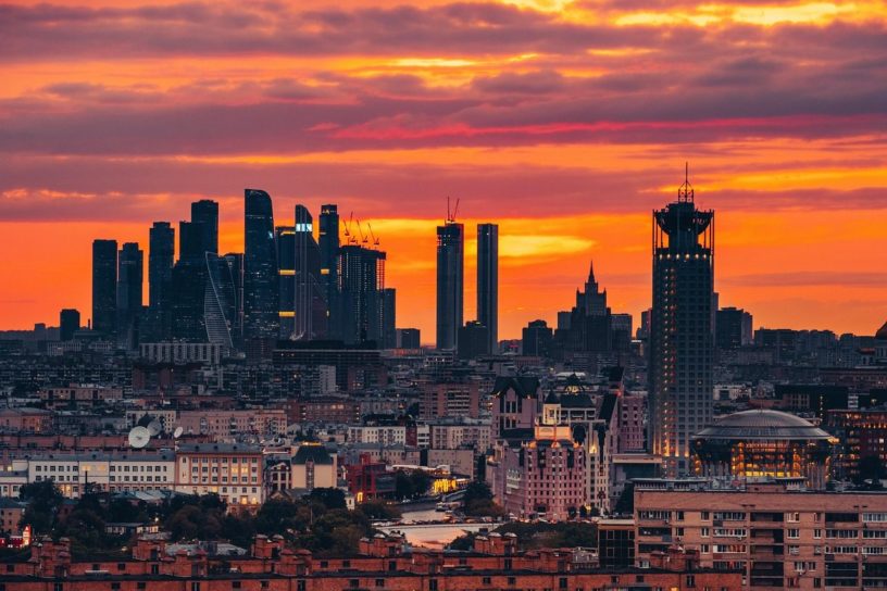 buildings, nature, skyscrapers, towers, skyline, city, urban, sunset, moscow, moscow city